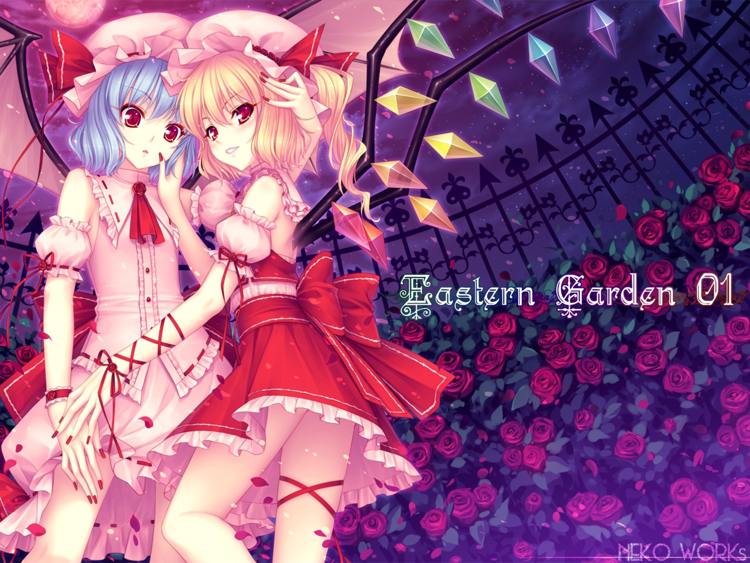 flandre_scarlet remilia_scarlet sayori touhou wallpaper