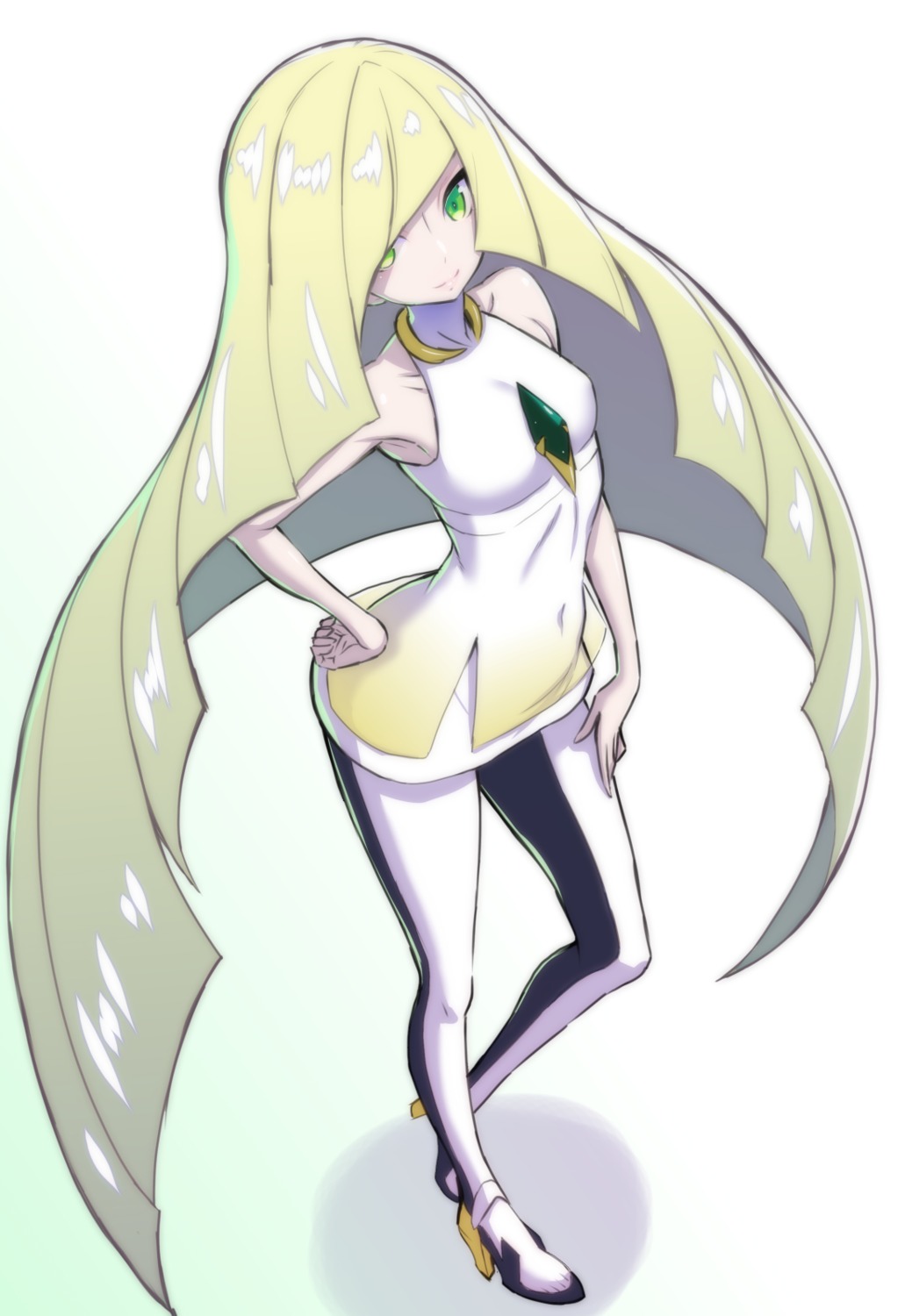 dress heels lusamine_(pokemon) pantyhose pokemon pokemon_sm pokemon_usum yamada_gogogo