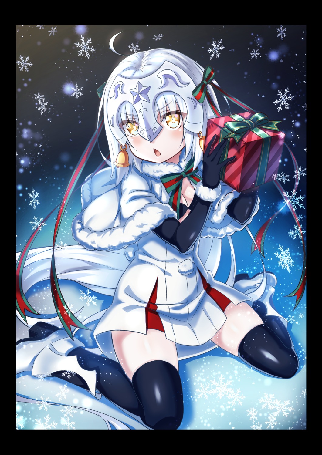 armor bra christmas cleavage fate/grand_order heels jeanne_d'arc_alter_santa_lily sekki_moka thighhighs