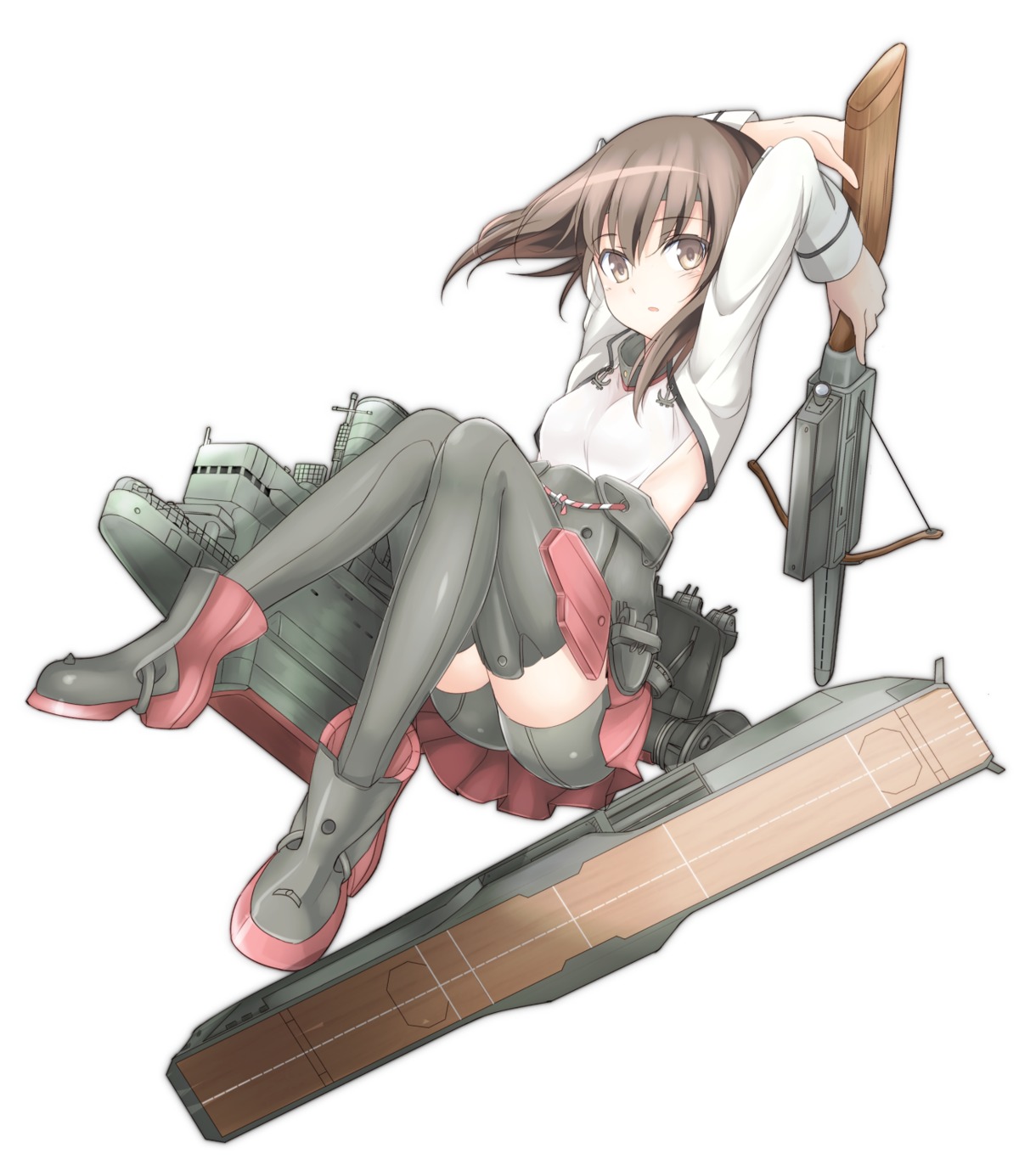 kantai_collection mobu-312 taihou_(kancolle) thighhighs weapon