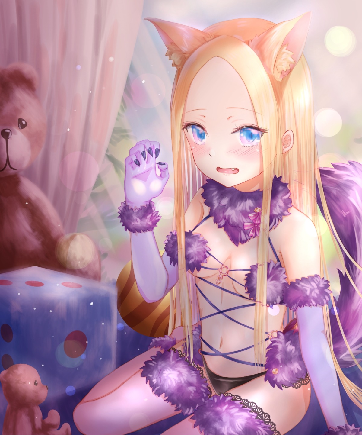 abigail_williams_(fate) animal_ears cosplay fate/grand_order loli mash_kyrielight pantsu sanka_tan tail thighhighs