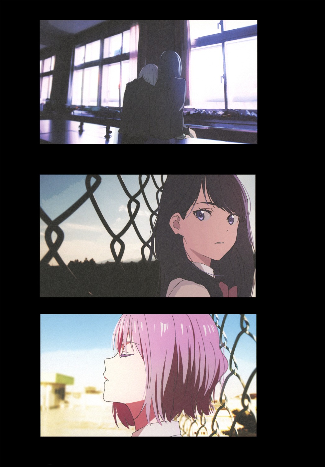 nakamura_mayumi_(yodomura) seifuku shinjou_akane ssss.gridman sweater takarada_rikka yotoco