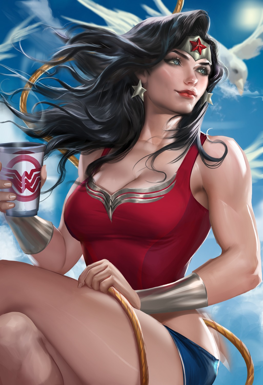 cleavage sakimichan wonder_woman wonder_woman_(character)