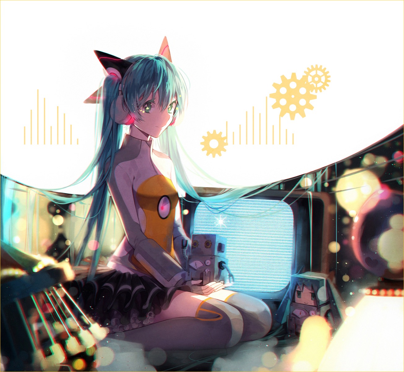 hakusai_(tiahszld) hatsune_miku odds_&_ends_(vocaloid) thighhighs vocaloid