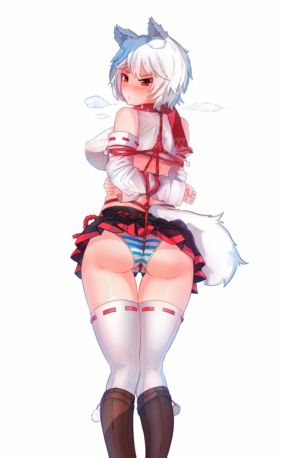 animal_ears ass bondage ehrrr inubashiri_momiji pantsu shimapan tail thighhighs touhou