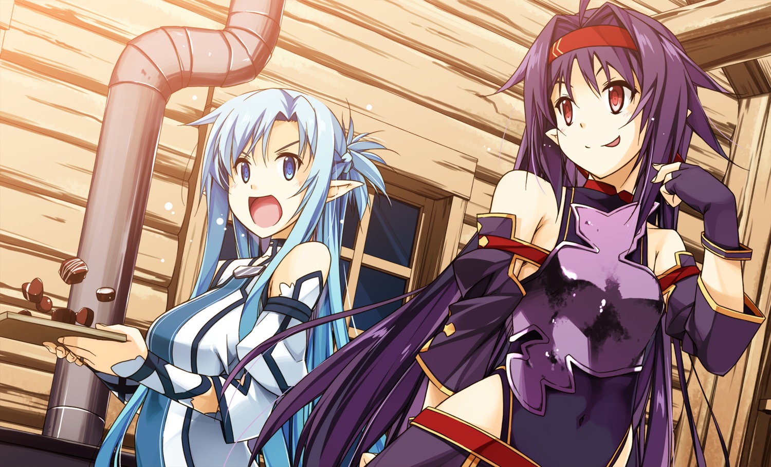 alfheim_online armor asuna_(sword_art_online) konno_yuuki pointy_ears shikei sword_art_online