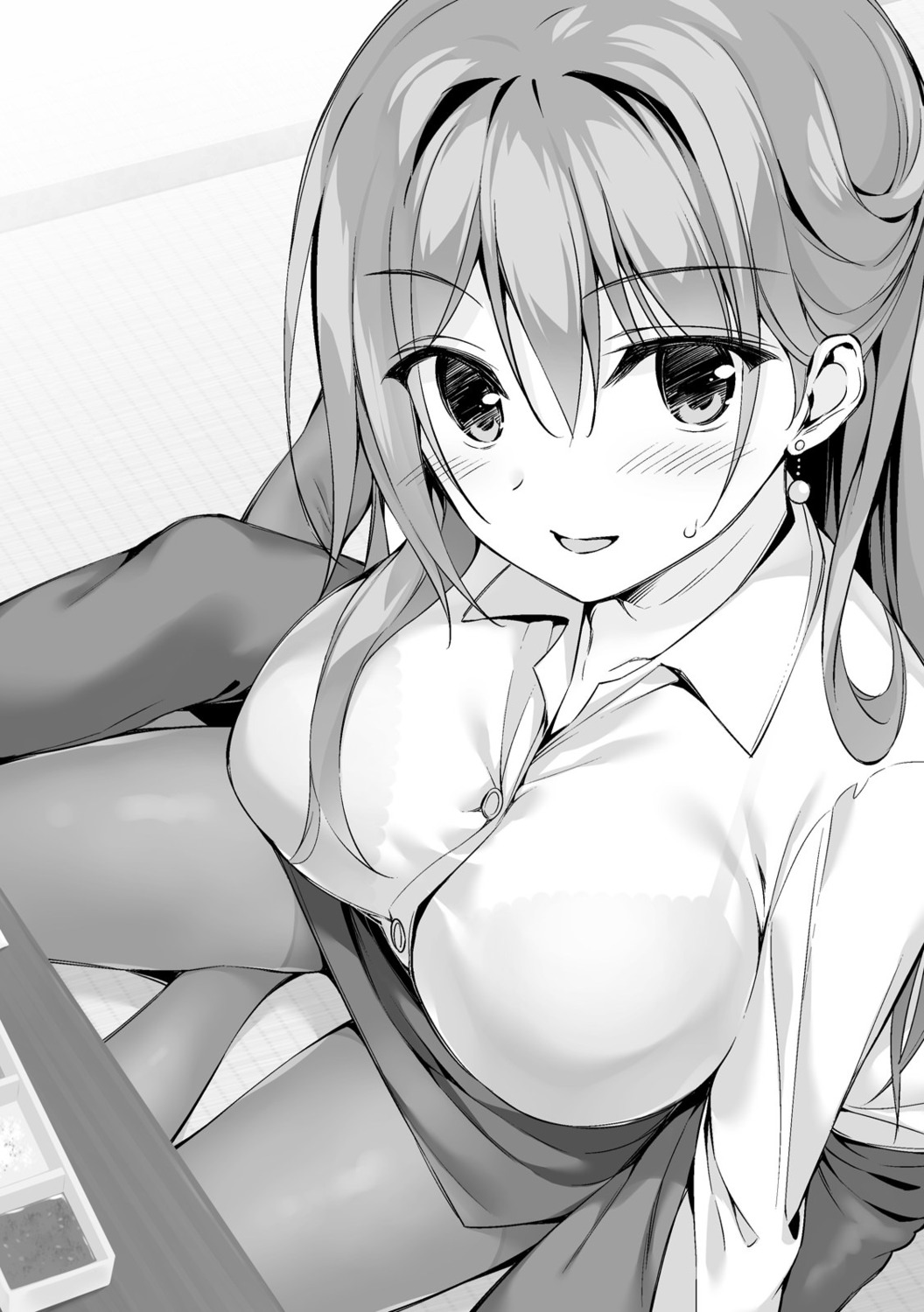 boku_no_kanojo_sensei business_suit fujiki_maka monochrome oryou pantyhose