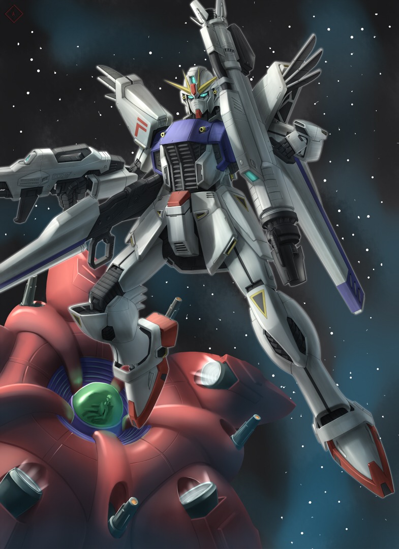 gundam gundam_f91 mecha raybar