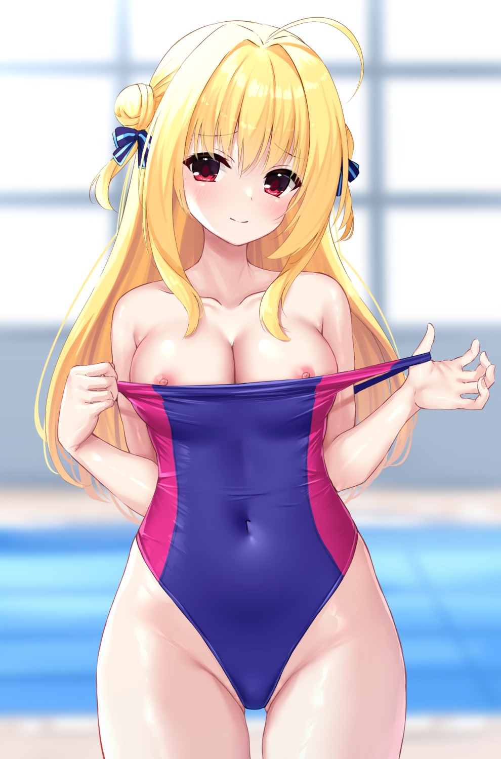 hamidashi_creative izumi_hiyori ncontrail_(mgax7527) nipples swimsuits undressing