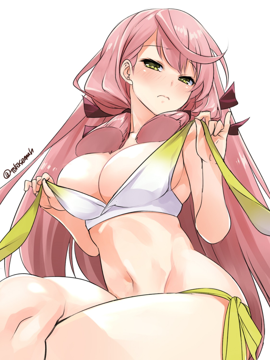 akashi_(kancolle) bikini kantai_collection swimsuits takase_muu undressing