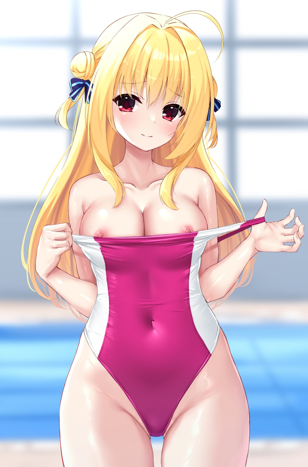 hamidashi_creative izumi_hiyori ncontrail_(mgax7527) nipples swimsuits undressing