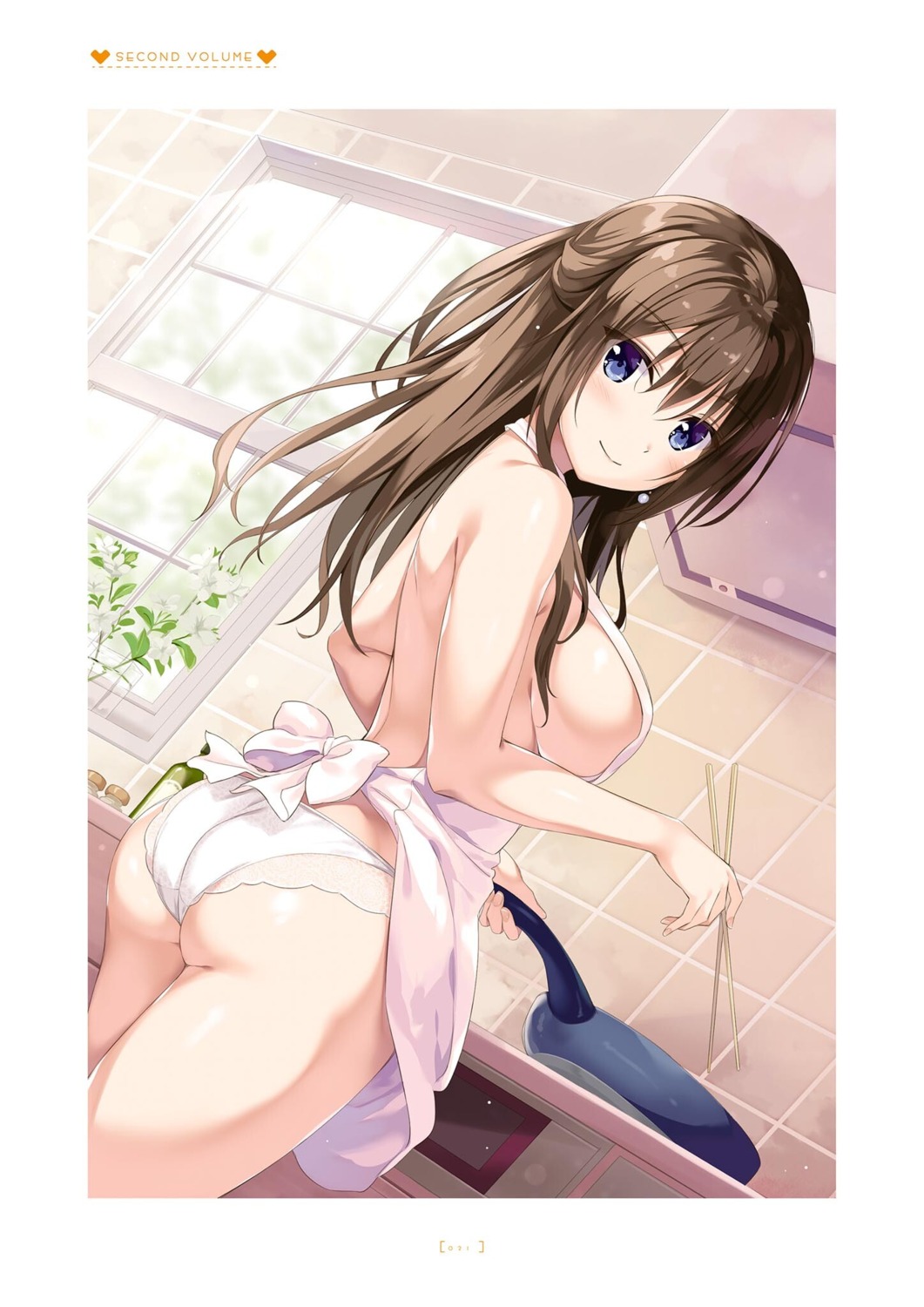 ass boku_no_kanojo_sensei fujiki_maka naked_apron oryou pantsu