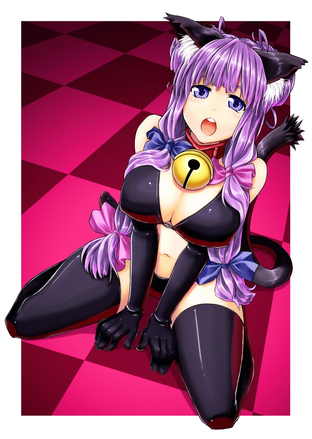 alto-00 animal_ears bra cleavage nekomimi pantsu patchouli_knowledge tail thighhighs touhou