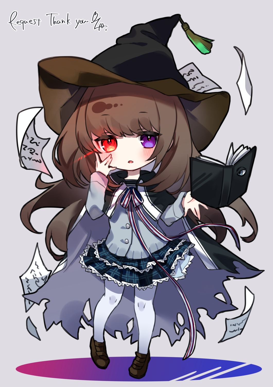 40_(0f0urw) chibi heterochromia sweater witch