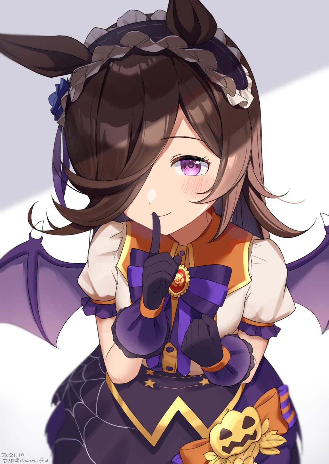 animal_ears halloween hirota_fruit rice_shower_(umamusume) uma_musume_pretty_derby wings