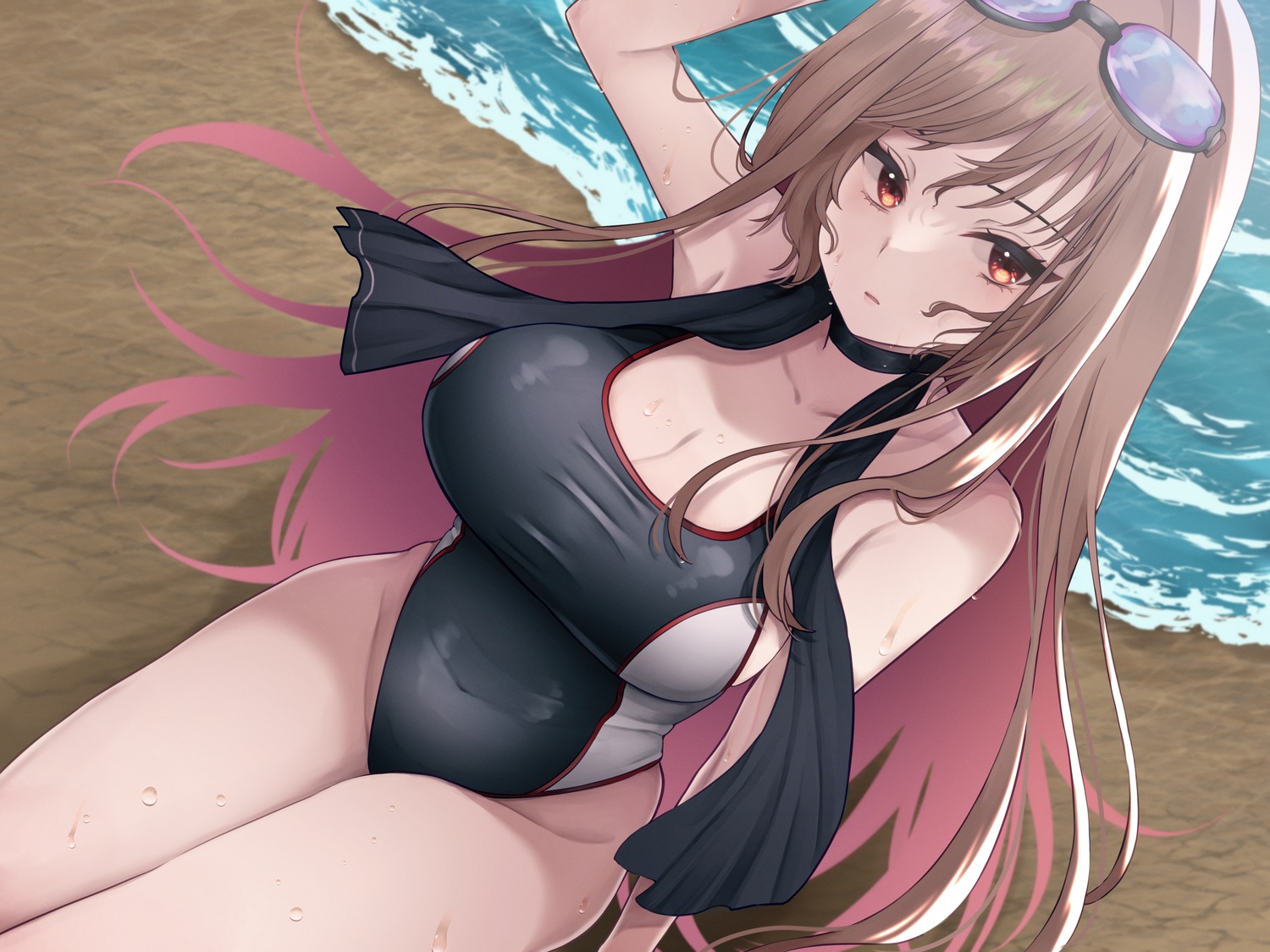 cleavage goddess_of_victory:_nikke megane rapi_(nikke) sakuma_(yr_0920) swimsuits