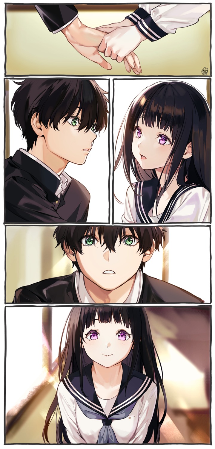 chitanda_eru hyouka mery_(yangmalgage) oreki_houtarou seifuku