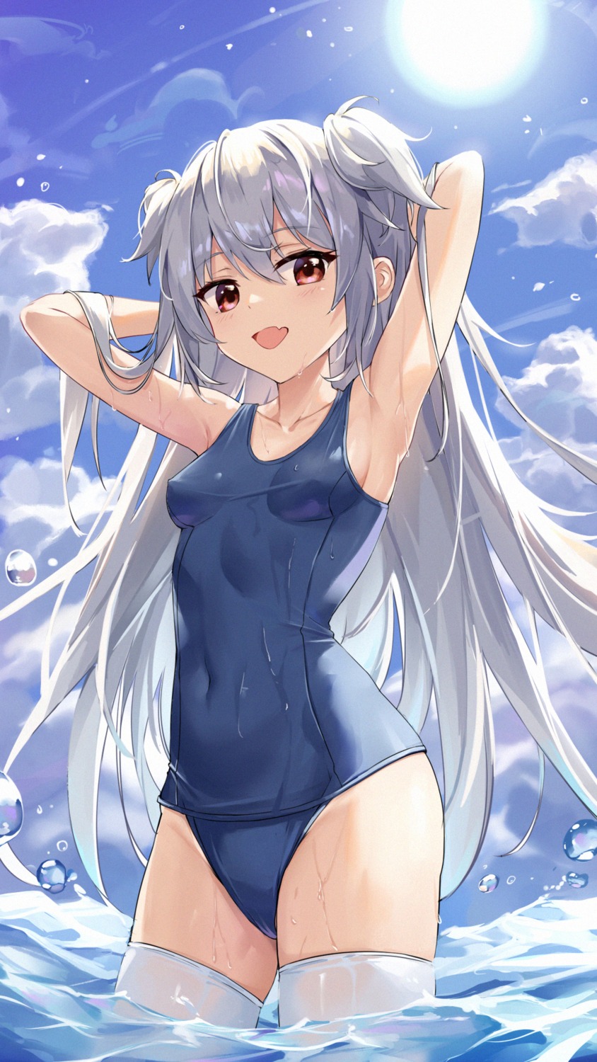 beten erect_nipples school_swimsuit swimsuits thighhighs wet wet_clothes