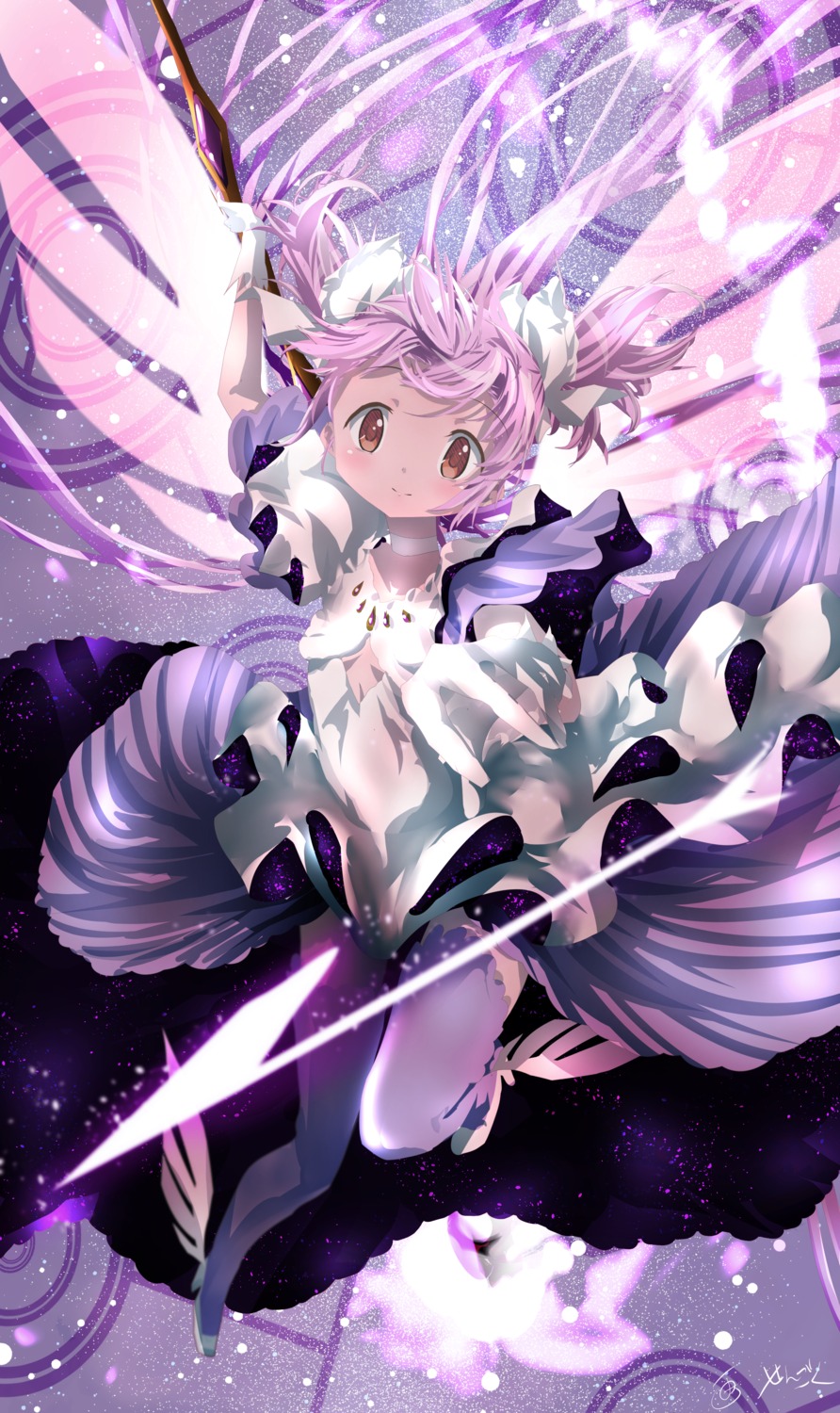 kaname_madoka mahou_shoujo_madoka_magica sengokuchidori thighhighs ultimate_madoka weapon wings