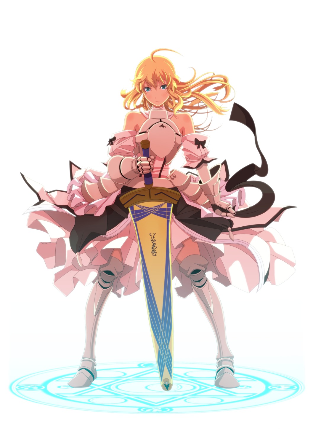 armor dress fate/stay_night saber saber_lily sword thighhighs tsukumo