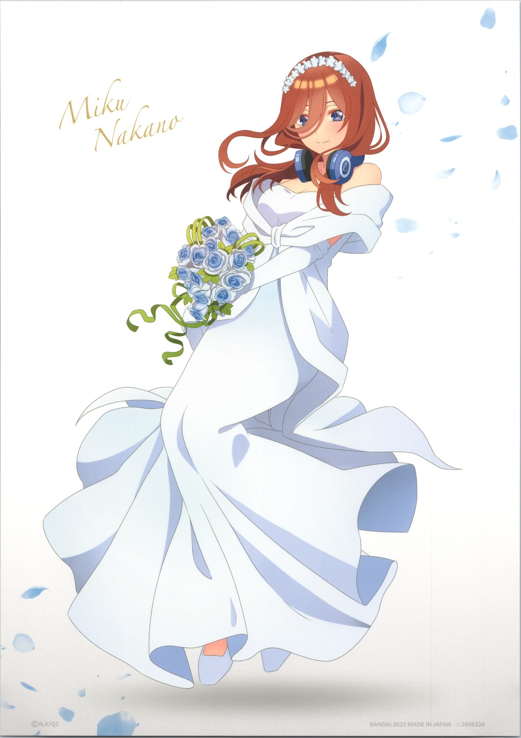 5-toubun_no_hanayome dress headphones nakano_miku no_bra tagme wedding_dress