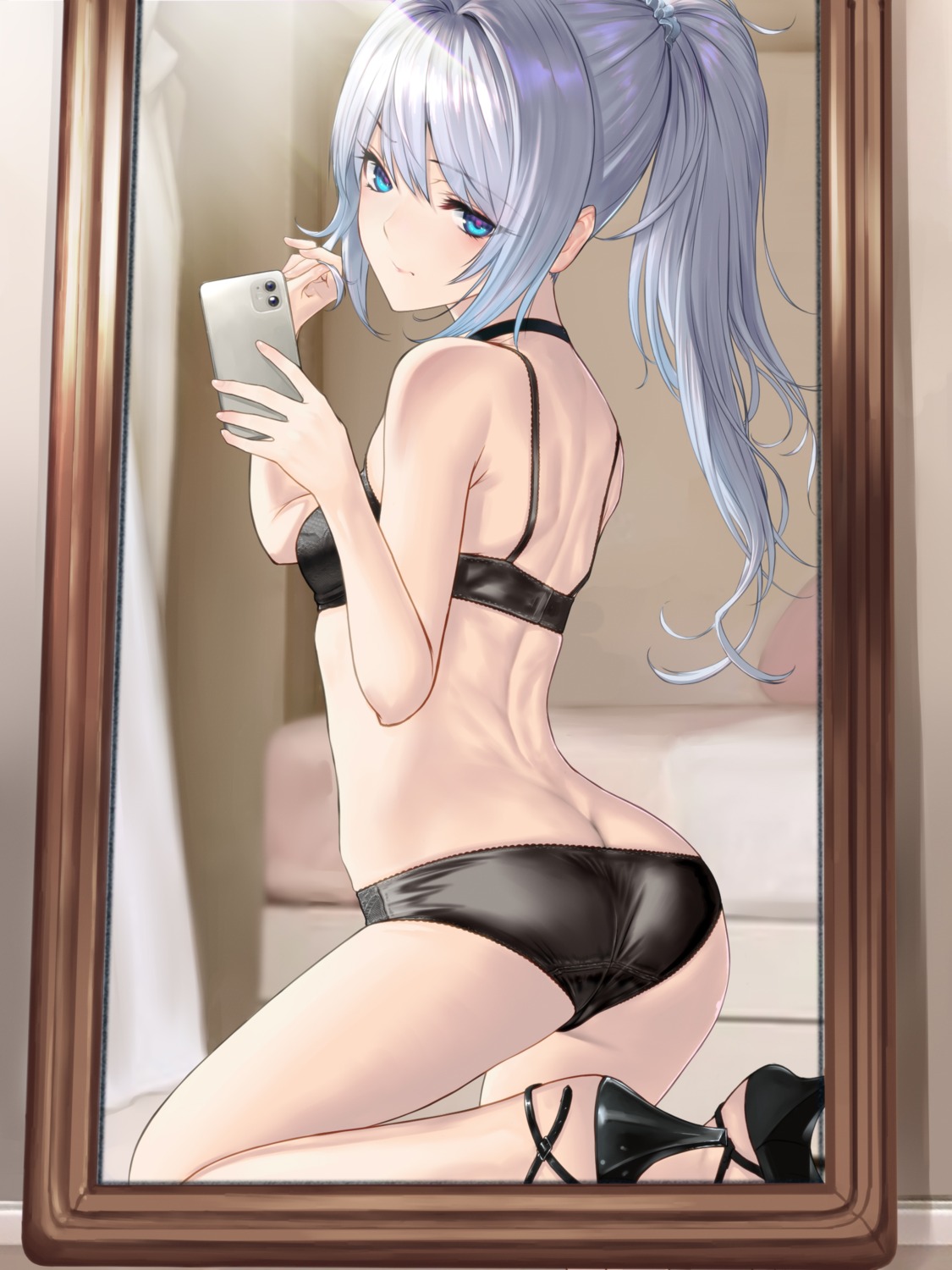 ass bra heels pantsu selfie shisshou_senkoku