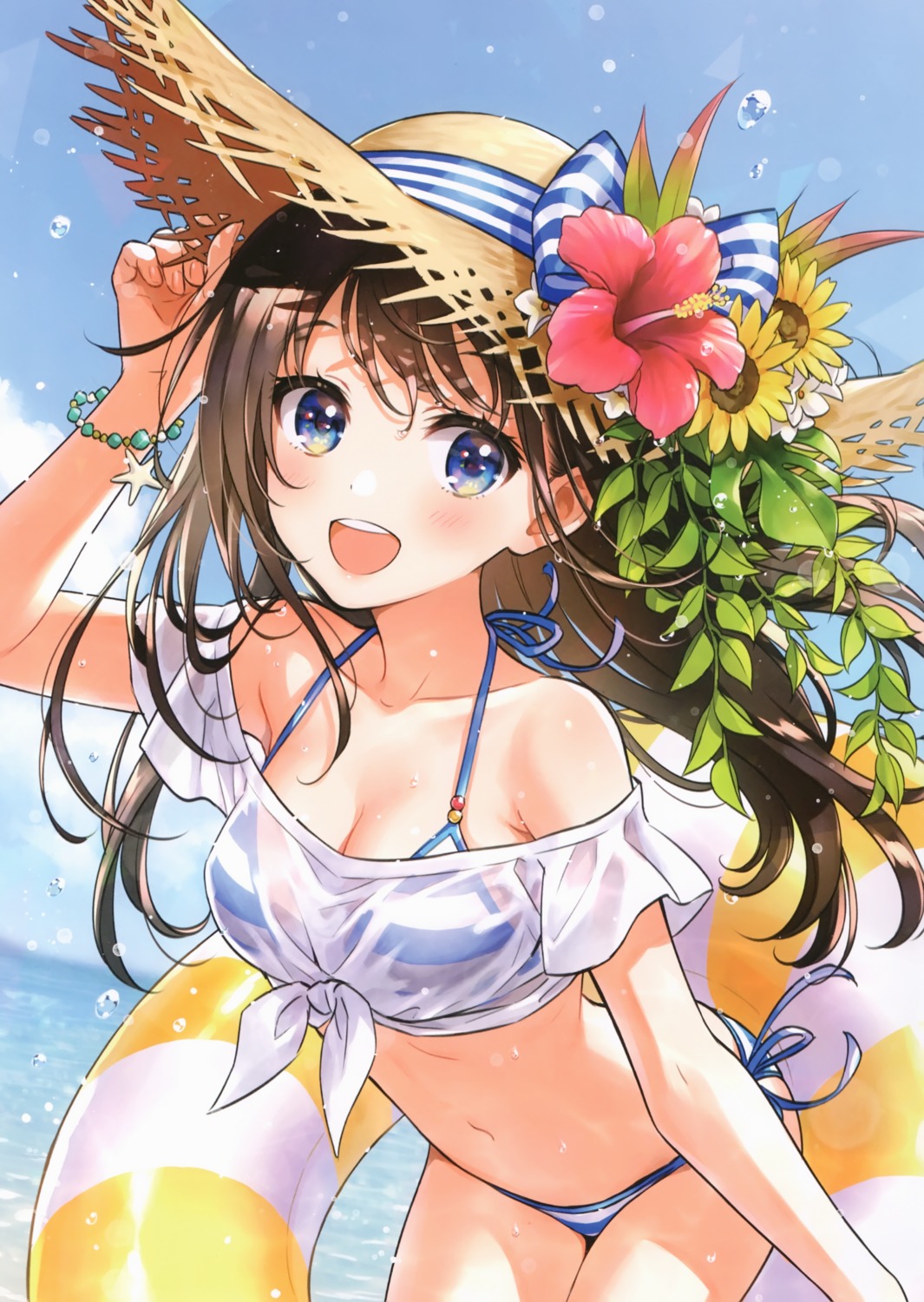 bikini canvas cleavage morikura_en possible_duplicate see_through swimsuits wet_clothes