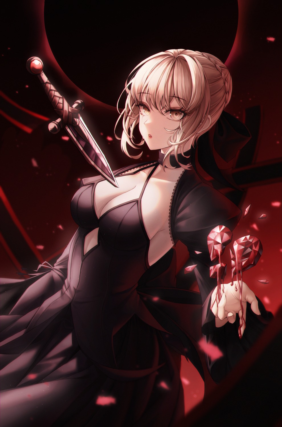 dress fate/grand_order ha_yusa no_bra saber saber_alter weapon