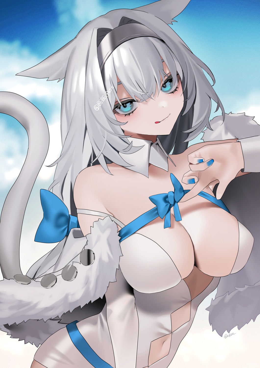 animal_ears bebe_pp dobrynya_nikitich_(fate) fate/grand_order no_bra tail