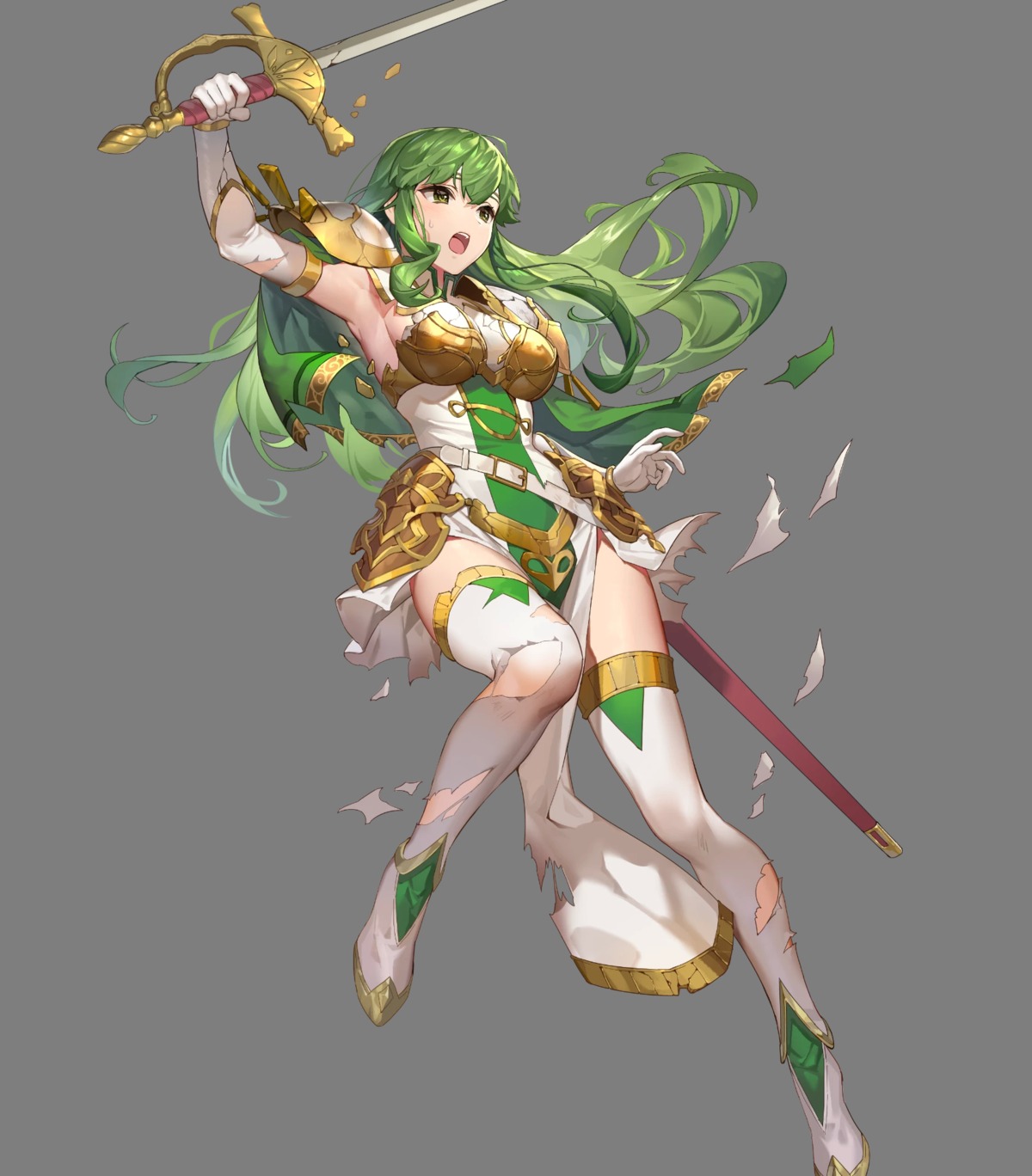 armor fire_emblem fire_emblem_echoes nintendo palla sword teffish thighhighs torn_clothes