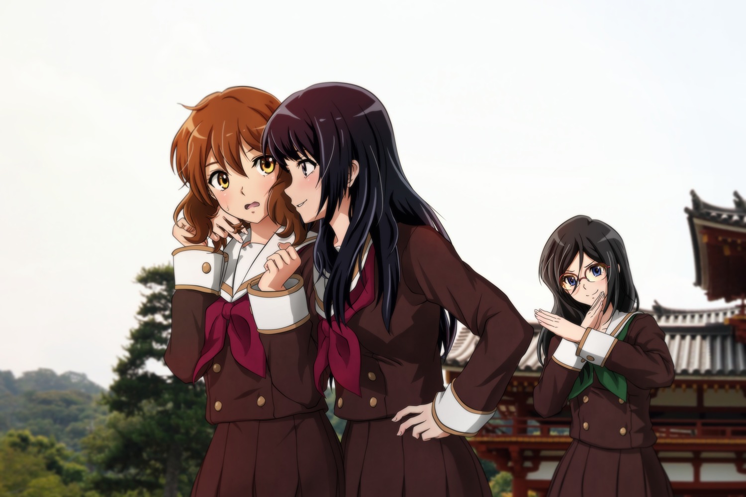 genya_(genya67) hibike!_euphonium kousaka_reina megane oumae_kumiko seifuku tanaka_asuka