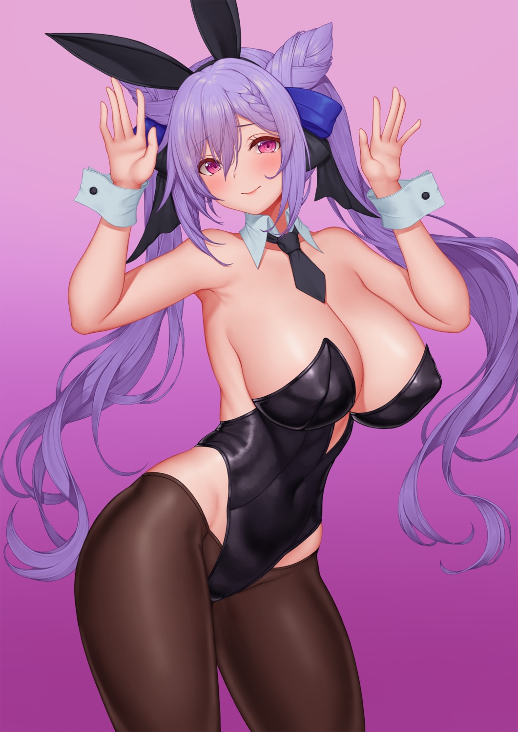 animal_ears bunny_ears bunny_girl genshin_impact keqing no_bra pantyhose pinkcap