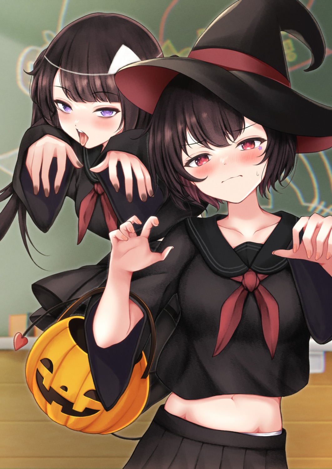 halloween kazanock pantsu seifuku selfie tail witch