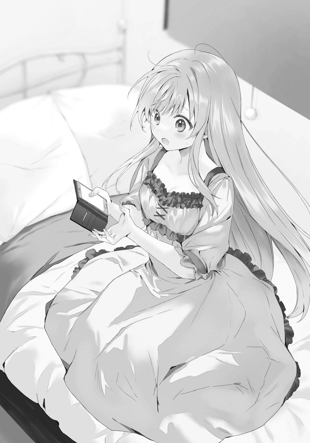 dress hanekoto monochrome otonari_no_tenshi-sama_ni_itsunomanika_dame_ningen_ni_sareteita_ken shiina_mahiru