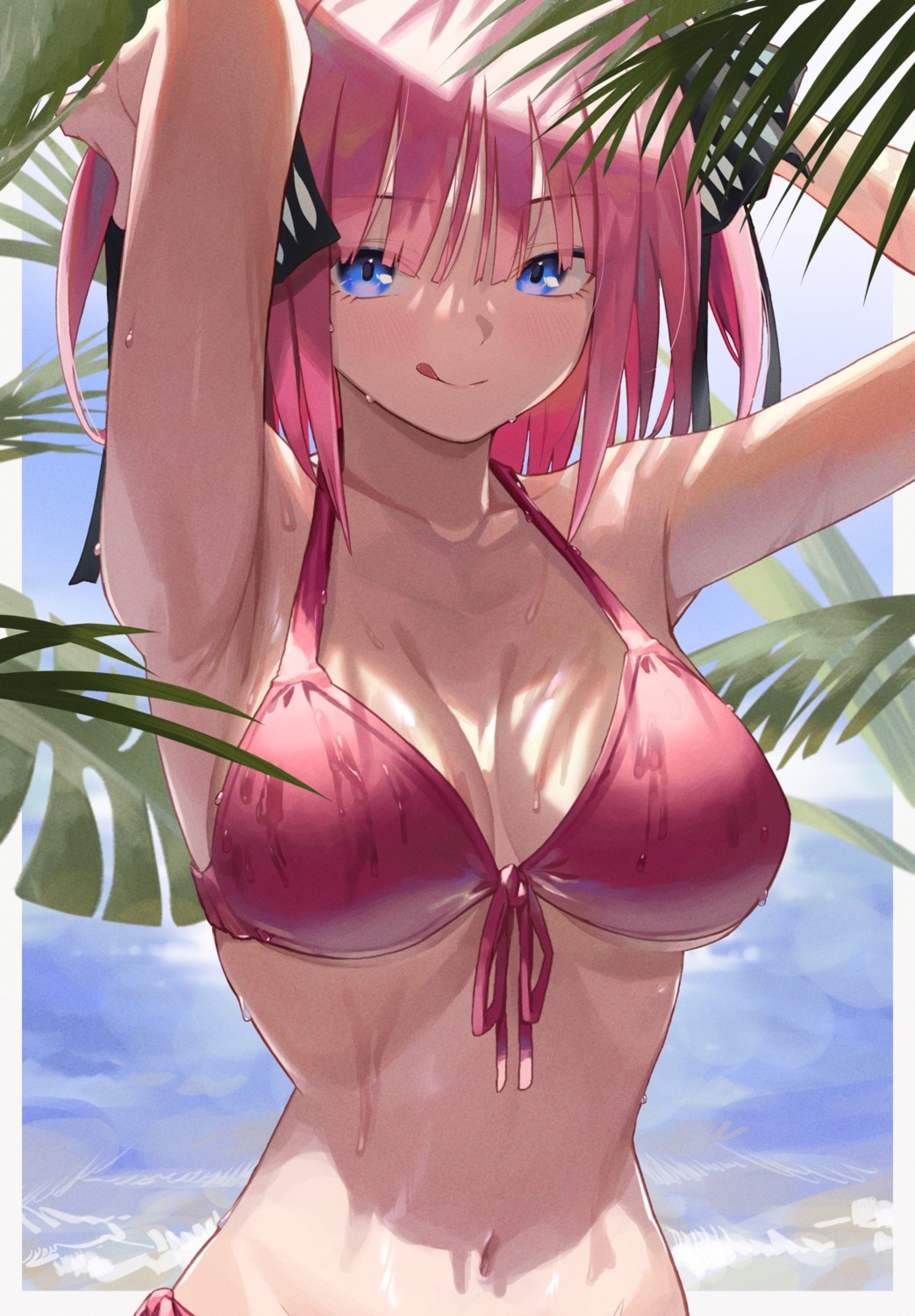 5-toubun_no_hanayome bikini cleavage nakano_nino sooon swimsuits wet