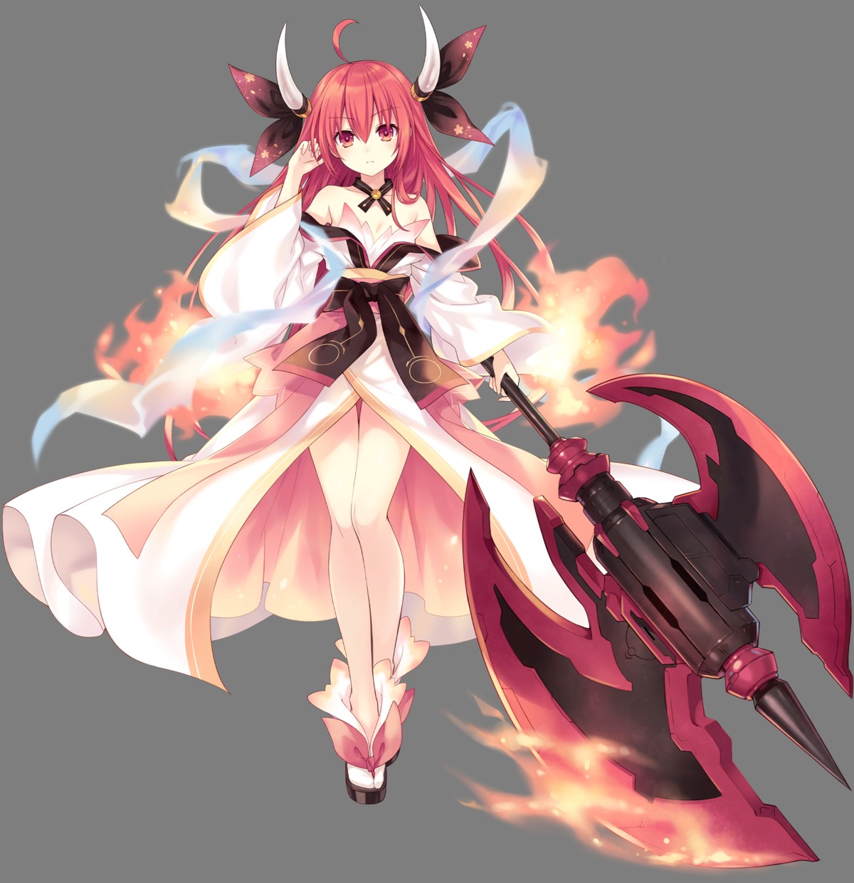 date_a_live horns itsuka_kotori japanese_clothes transparent_png tsunako weapon