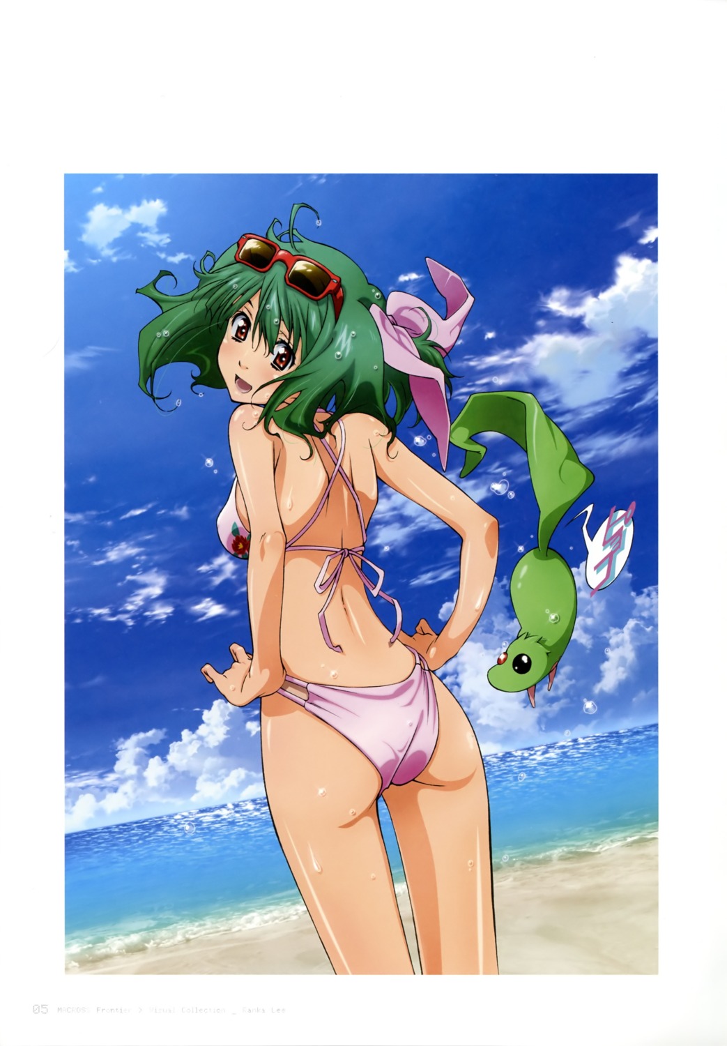 ai-kun ass bikini erect_nipples macross macross_frontier megane ranka_lee swimsuits wet