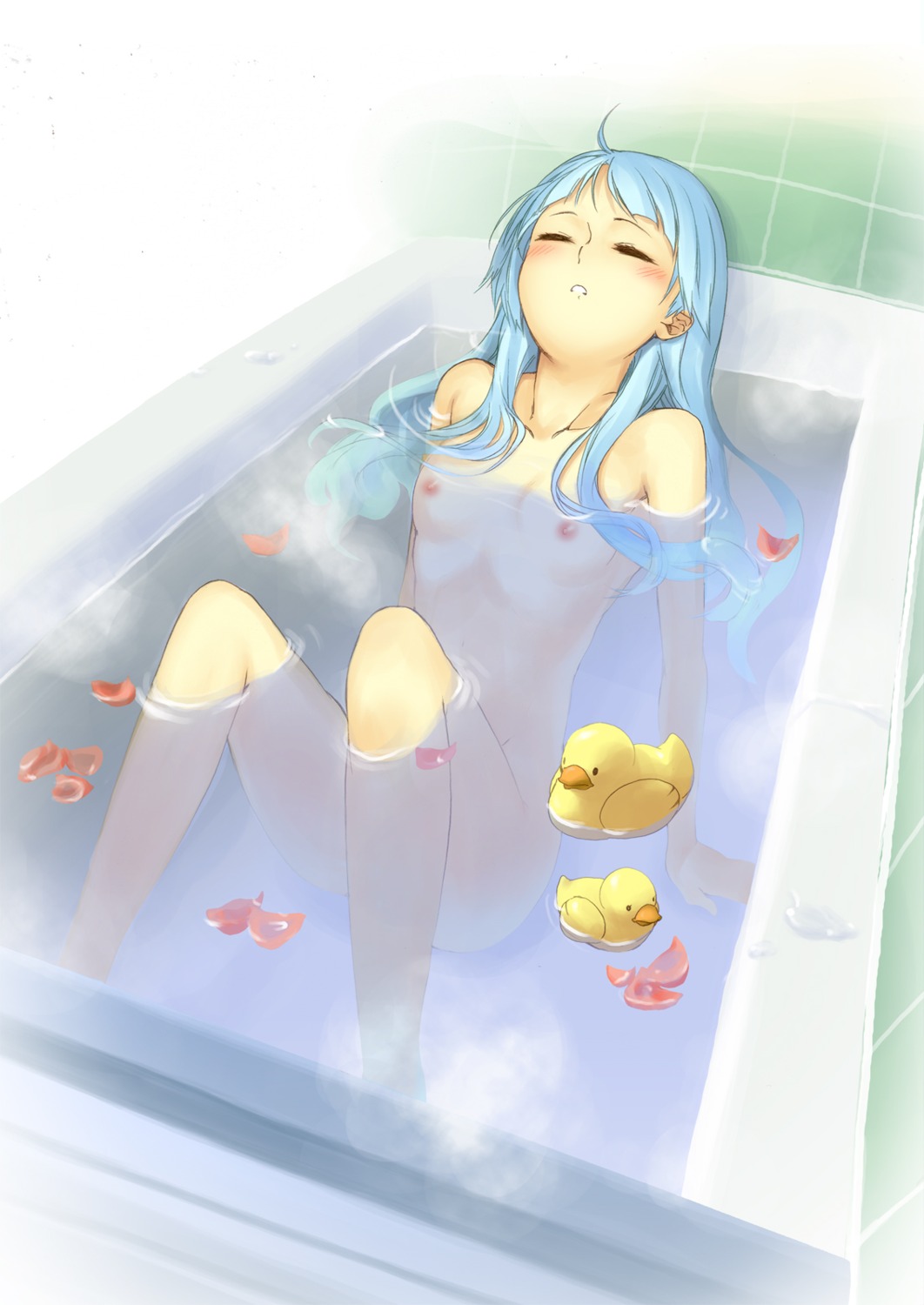 bathing kannagi_crazy_shrine_maidens loli nagi naked nipples pua wet