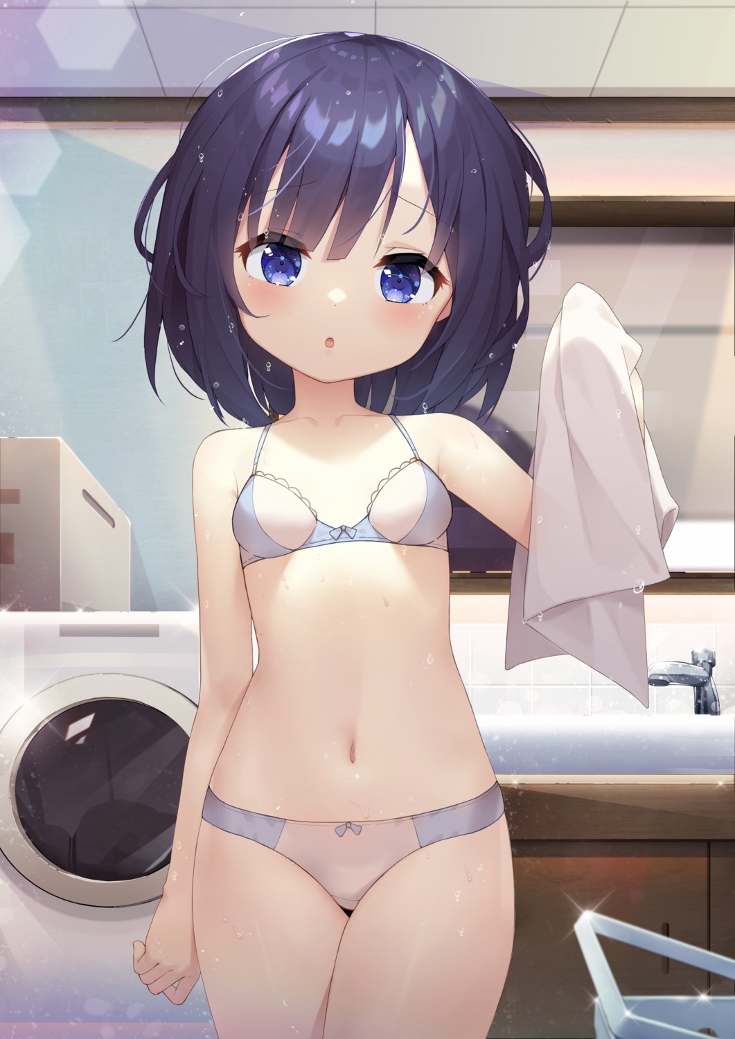 bra fuiba_fuyu gochuumon_wa_usagi_desu_ka? loli pantsu taku_michi towel wet