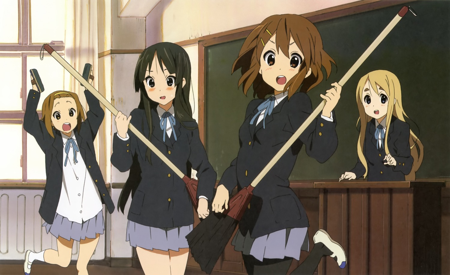 akiyama_mio hirasawa_yui horiguchi_yukiko jpeg_artifacts k-on! kotobuki_tsumugi pantyhose tainaka_ritsu