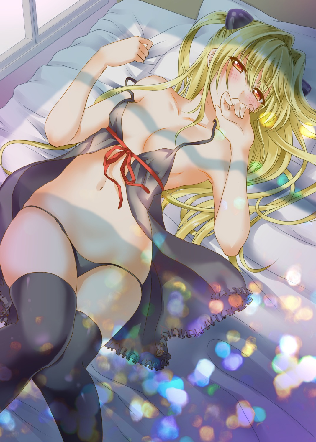 abe_hikaru golden_darkness lingerie no_bra pantsu see_through thighhighs to_love_ru to_love_ru_darkness