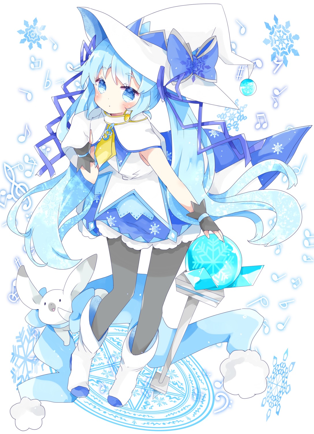 hatsune_miku pantyhose tsukiyo_(skymint) vocaloid witch yuki_miku