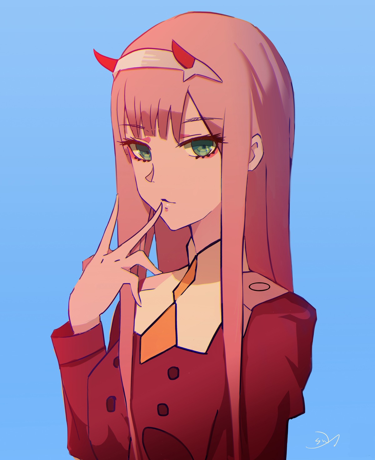 darling_in_the_franxx horns kudamono uniform zero_two_(darling_in_the_franxx)