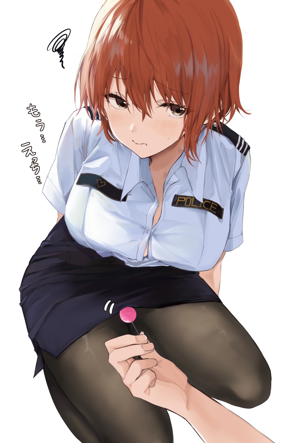 akito_(d30n26) pantyhose police_uniform skirt_lift