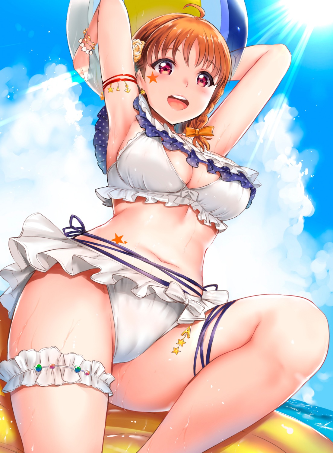 bikini cameltoe cleavage garter kamishiro_ryuu love_live!_sunshine!! swimsuits takami_chika wet