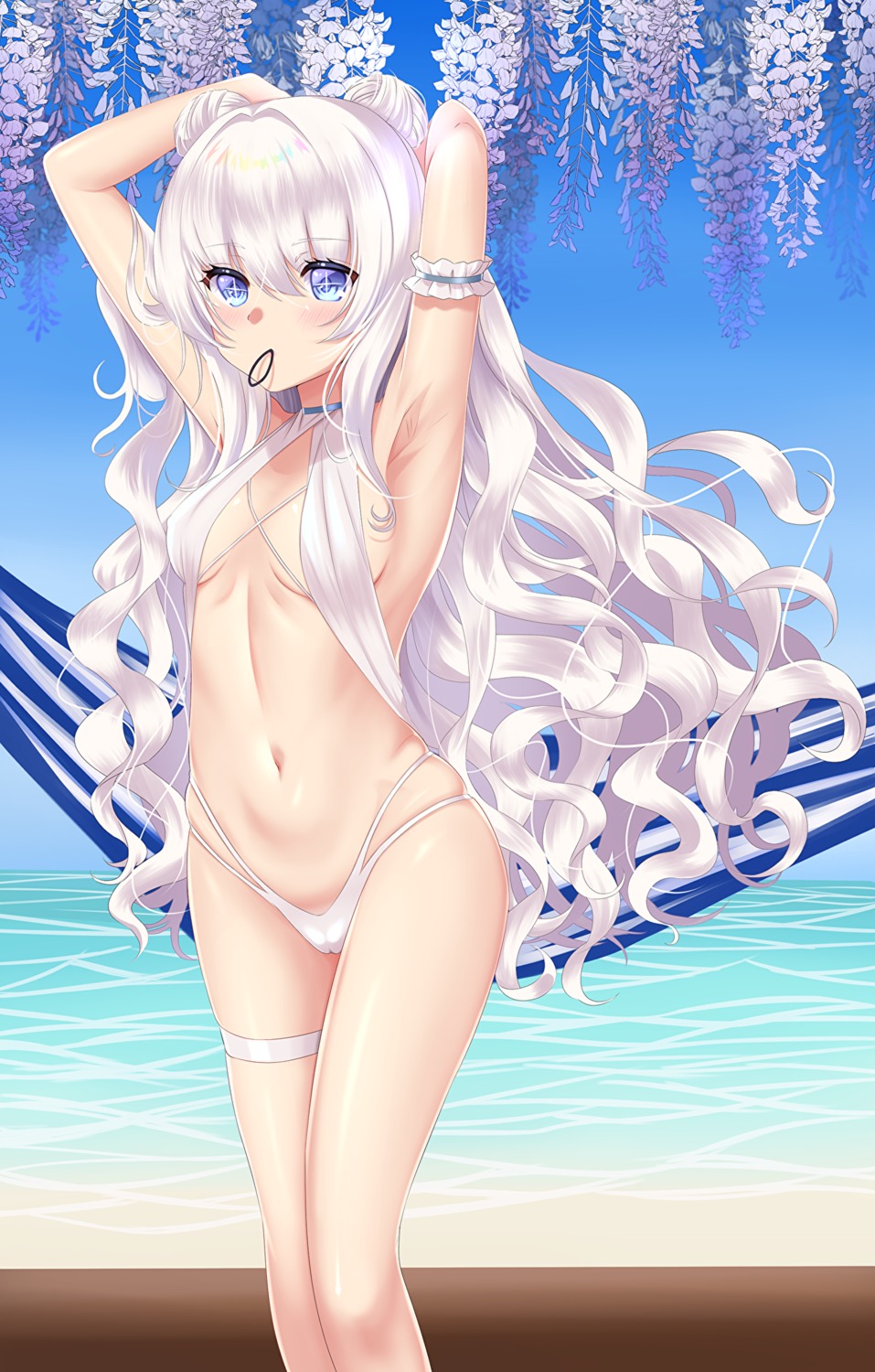 azur_lane bikini cameltoe garter himei_asana le_malin_(azur_lane) loli swimsuits