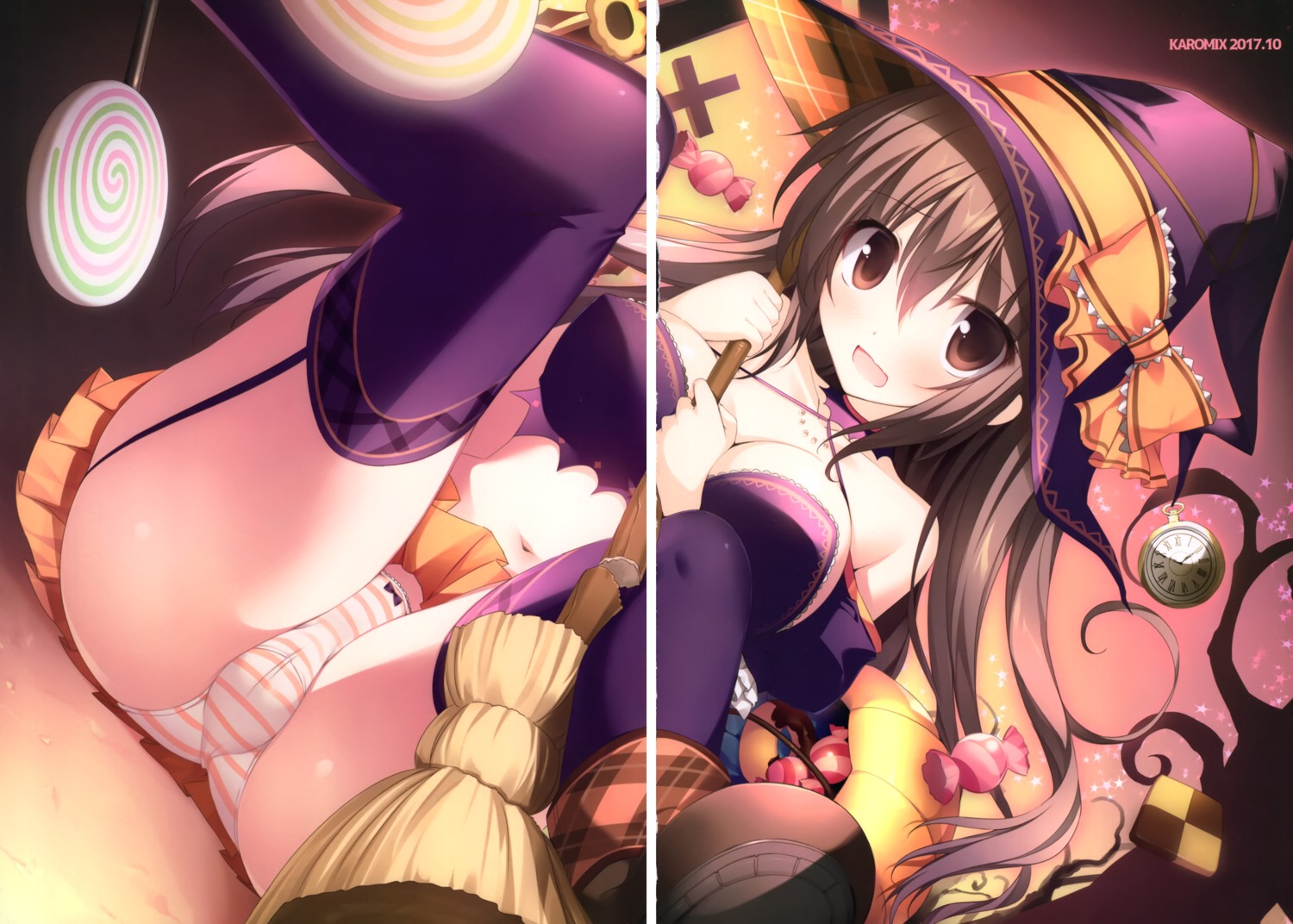 aomi_maika cameltoe cleavage fixme gap halloween karory pantsu shimapan skirt_lift stockings thighhighs witch