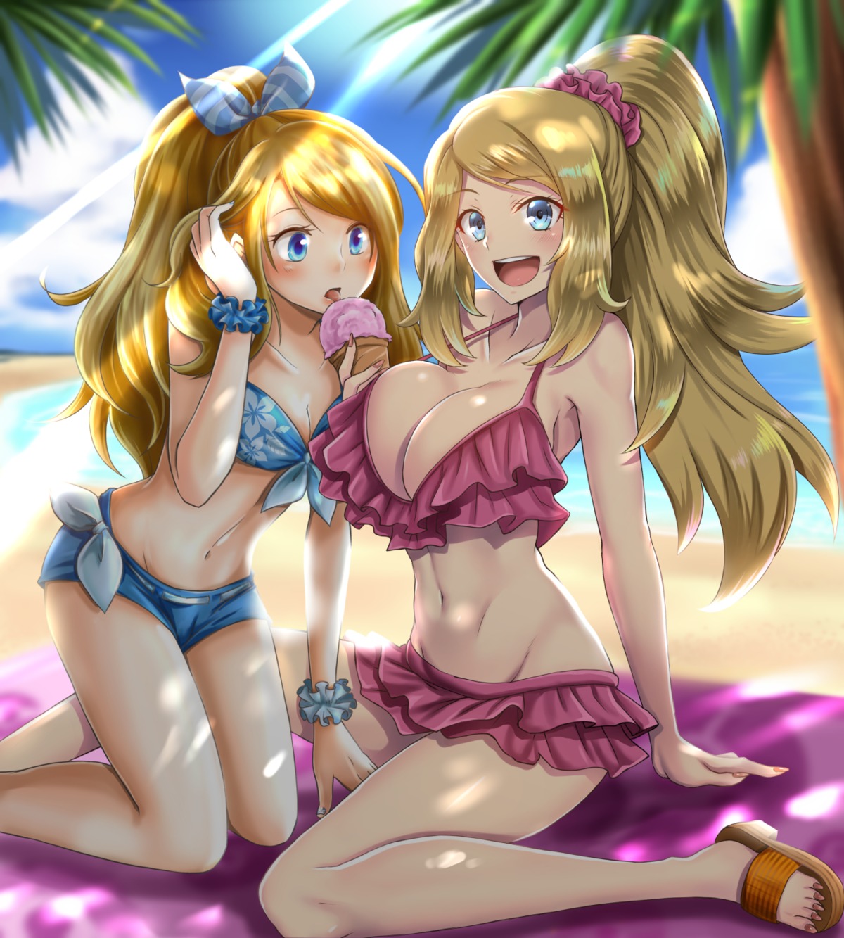 bikini pokemon pokemon_xy serena_(pokemon) swimsuits takecha