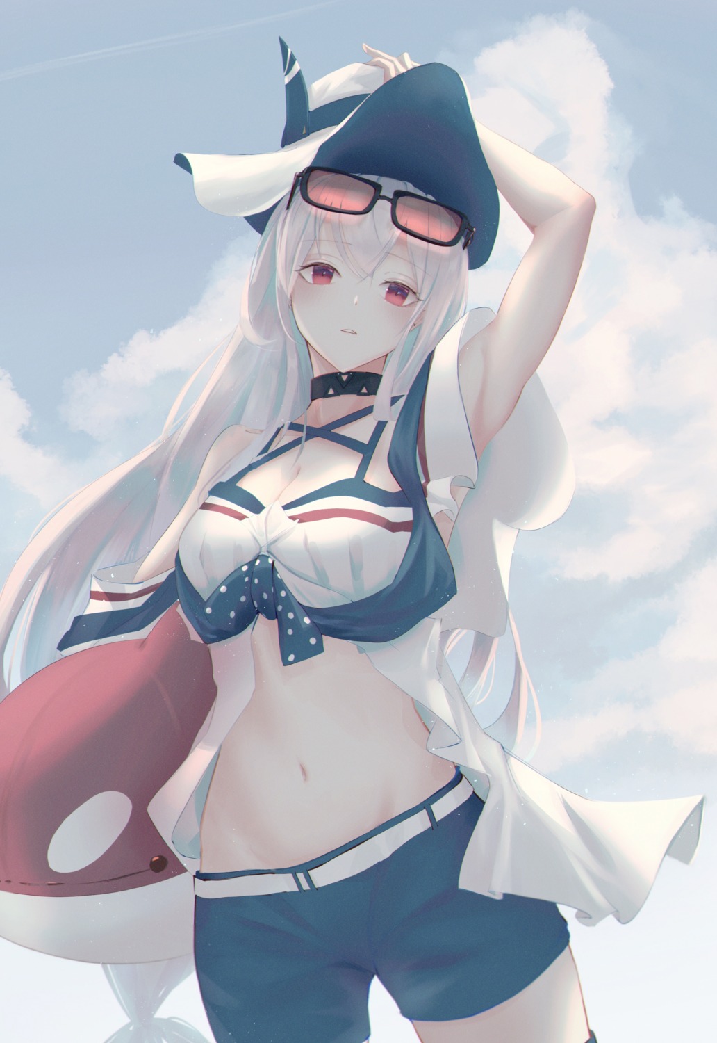 7ife arknights cleavage megane skadi_(arknights)