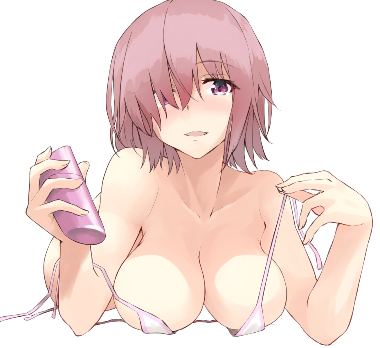 bikini_top fate/grand_order mash_kyrielight swimsuits syunichi undressing